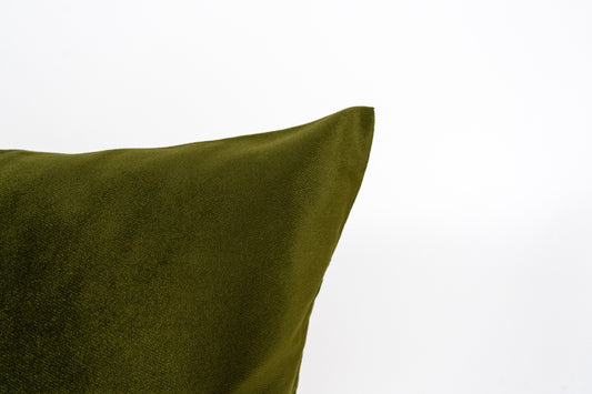 Luxury Velvet Dark Olive Green Cushion Cover, Moss Green Pillow Cover (All Sizes)