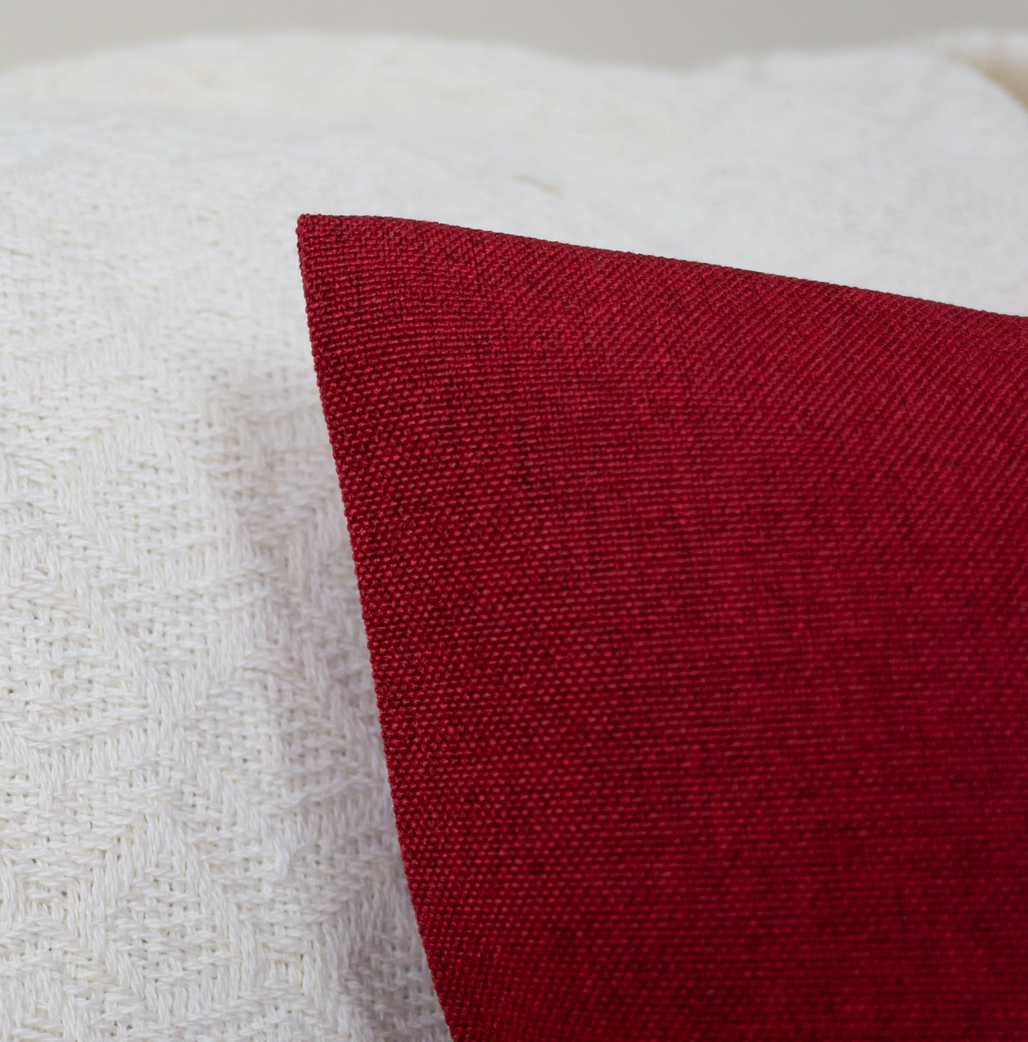 Cotton Linen Wine Red Cushion Covers