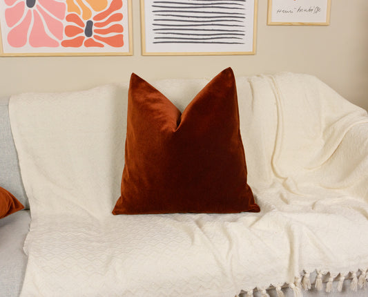 Luxury Velvet Terracotta Velvet Cushion Cover (All Sizes)
