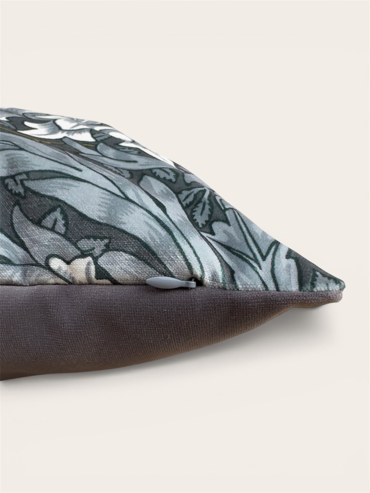 William Morris Pimpernel Cushion Cover Dark Grey Velvet Back (All Sizes)