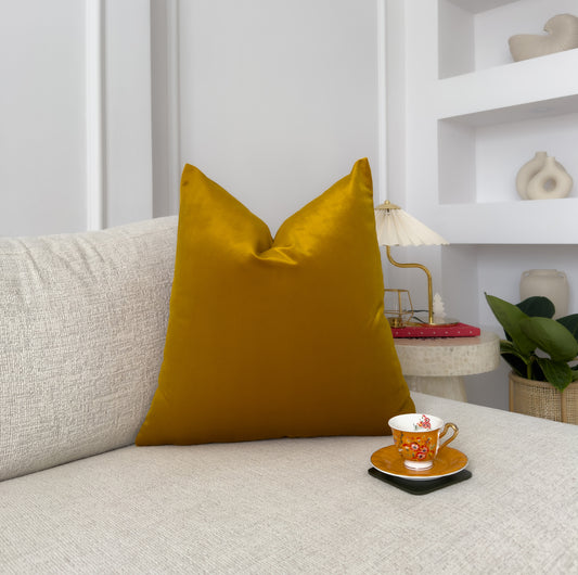 Luxury Velvet Mustard Cushion Cover (All Sizes)