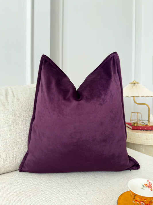 Velvet Aubergine Cushion Cover Decorative Deep Purple Pillow Covers (All Sizes)