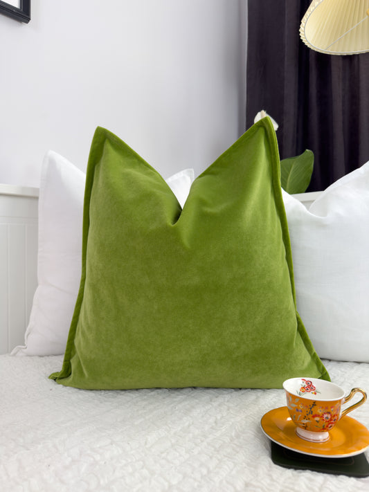 Luxury Velvet Apple Green Cushion Cover (All Sizes)