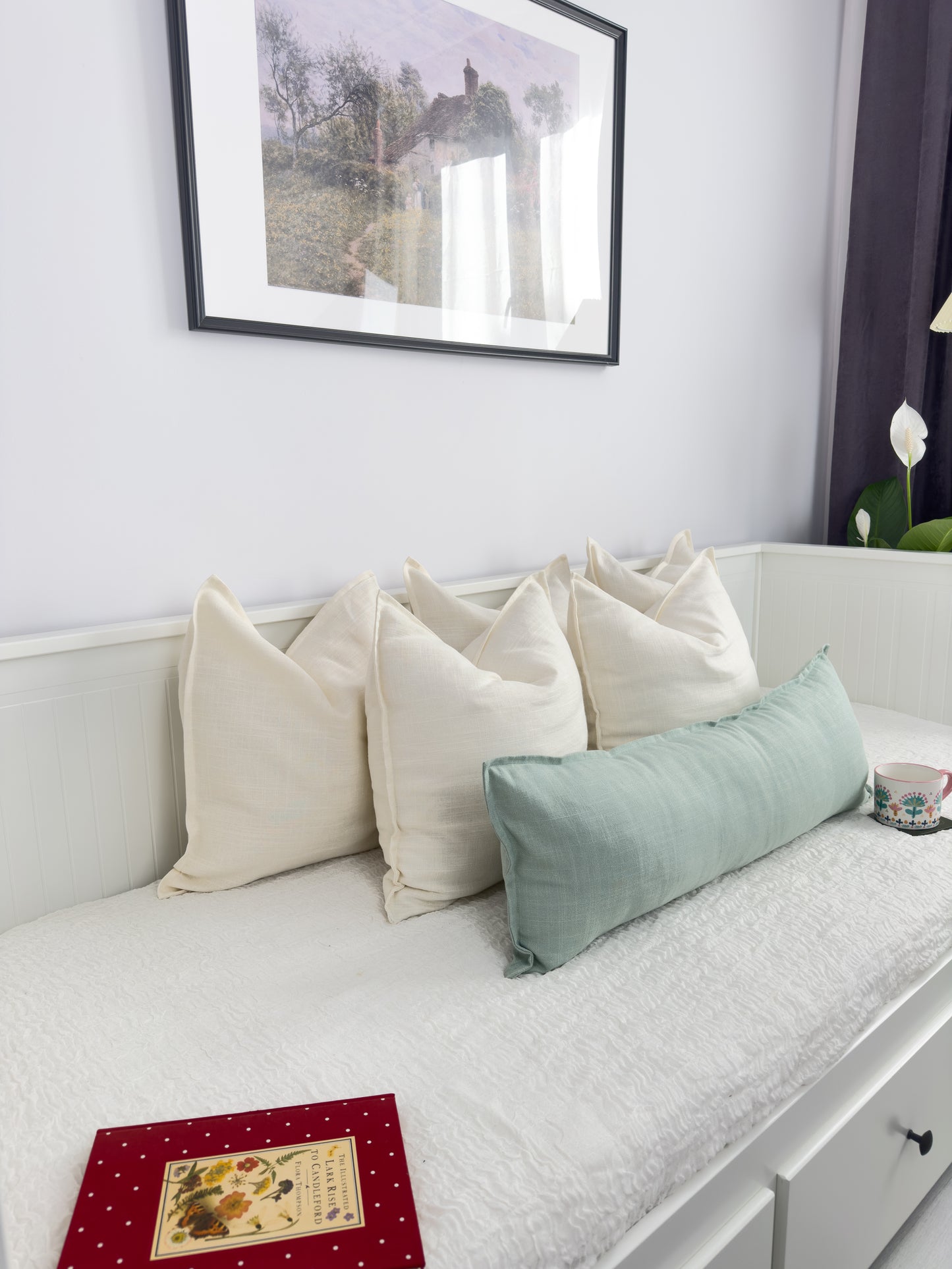 Linen Sage Green Lumbar Cushion Cover Mint Green Lumbar Pillow Cover (All Sizes)