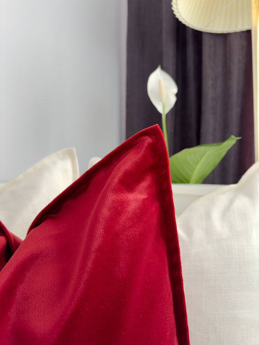 Luxury Velvet Red Cushion Cover (All Sizes)