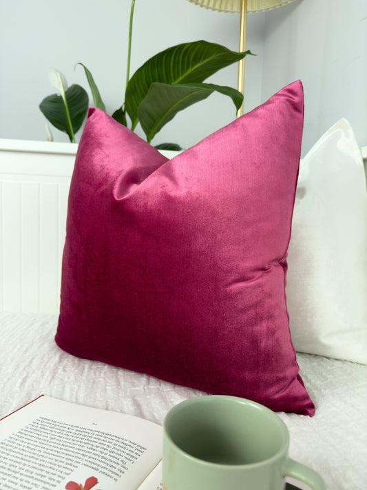 Velvet Fuchsia Scatter Cushion Cover Decorative Lumbar Pillow Covers (All Sizes)