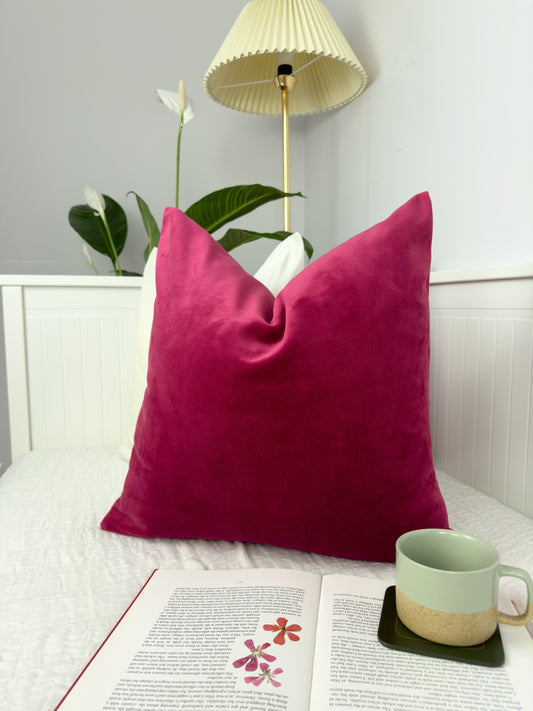 Luxury Hot Pink Velvet Cushion Cover Decorative Rose Red Throw Pillow Cover (All Sizes)