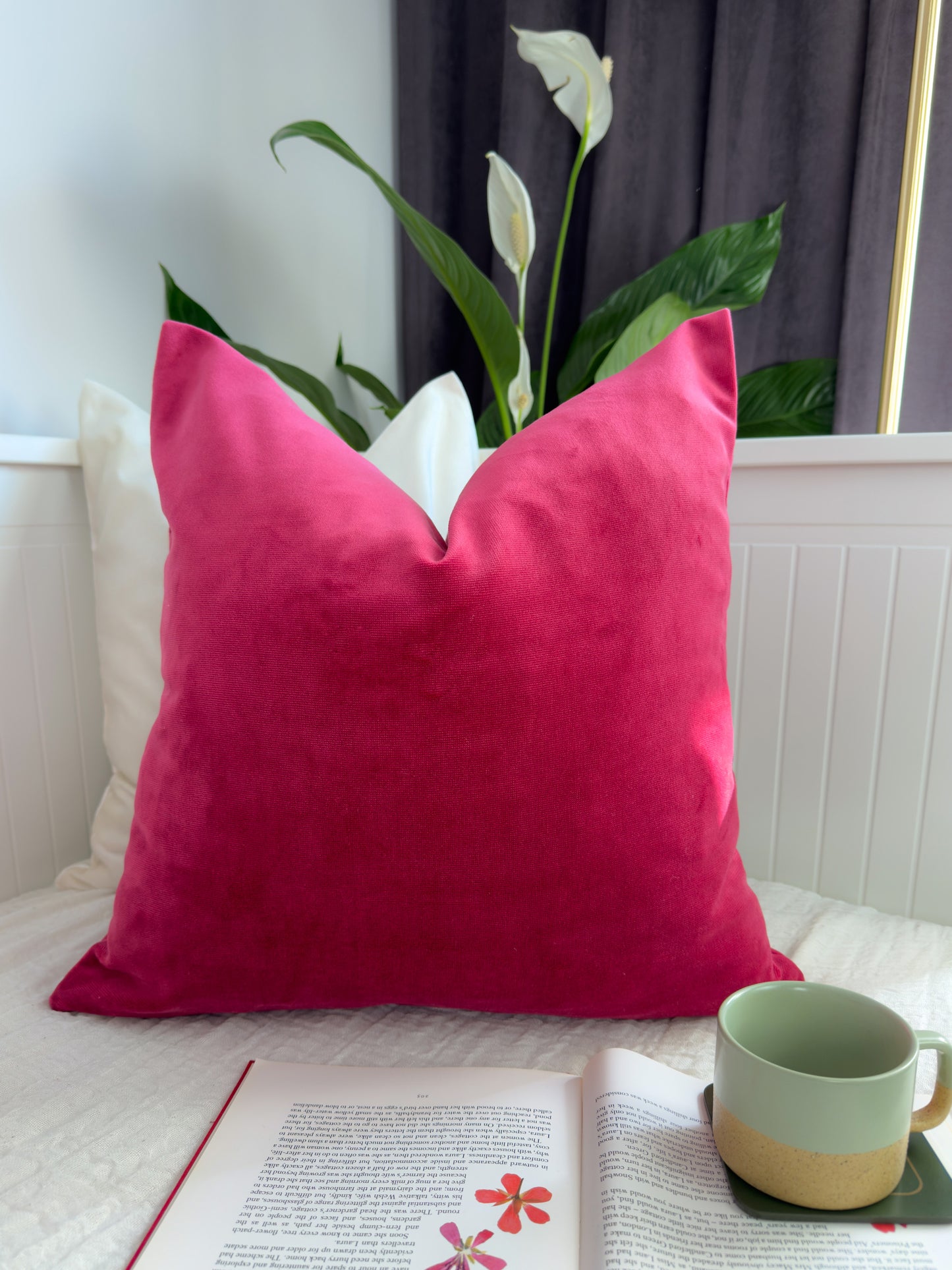 Luxury Velvet Rose Cushion Cover, Rose Throw Pillow Covers (All Sizes)