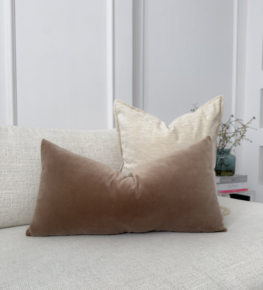 Handmade Velvet Taupe Cushion Cover (All Sizes)
