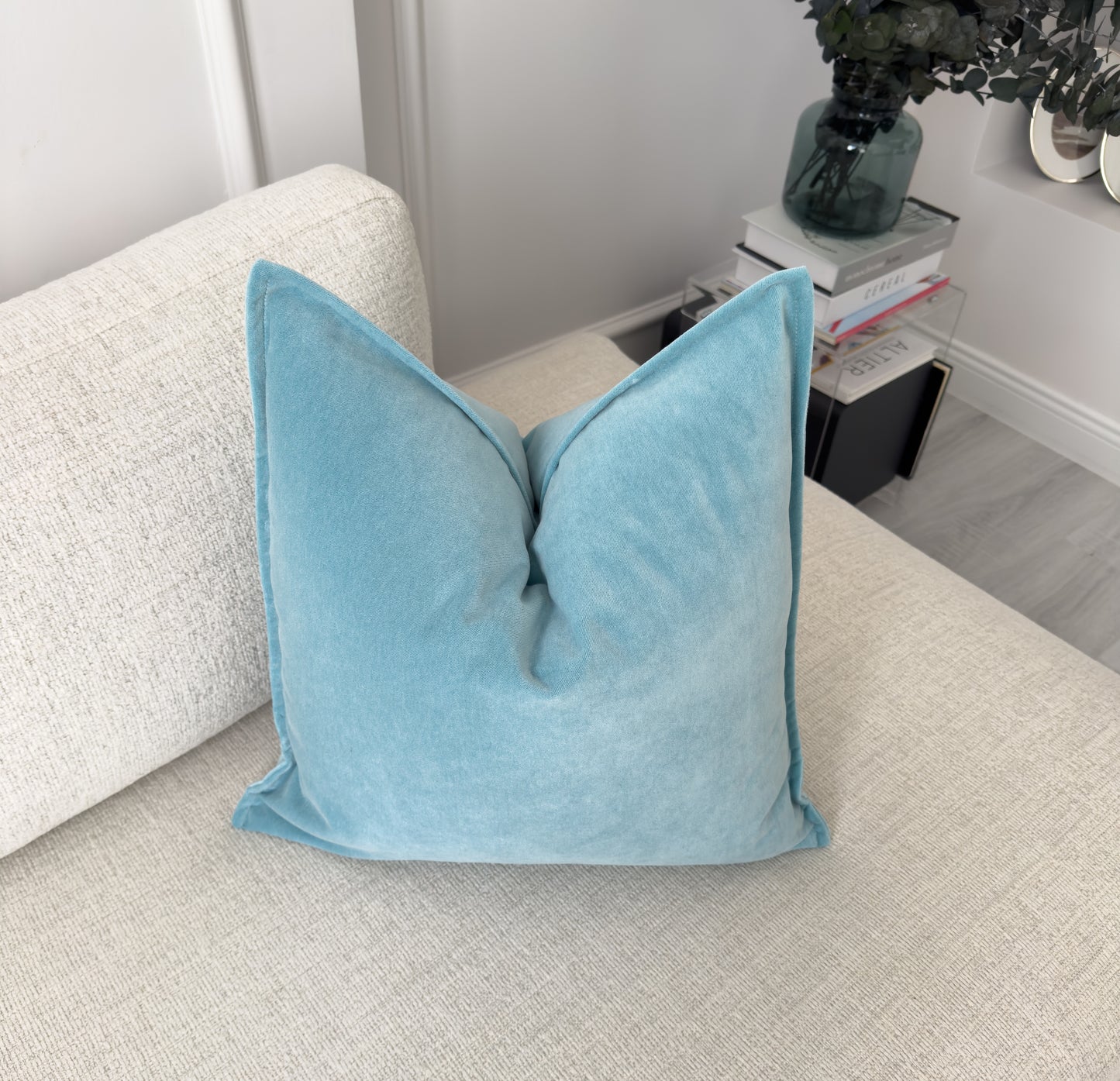 Luxury Velvet Light Blue Cushion Cover Home Decor Mint Blue Lumbar Cushion Covers (All Sizes) (Copy)