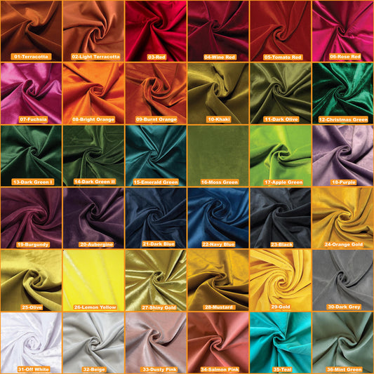 Upholstery Velvet Fabric Premium By Yard, 140cm Wide Durable Soft Material