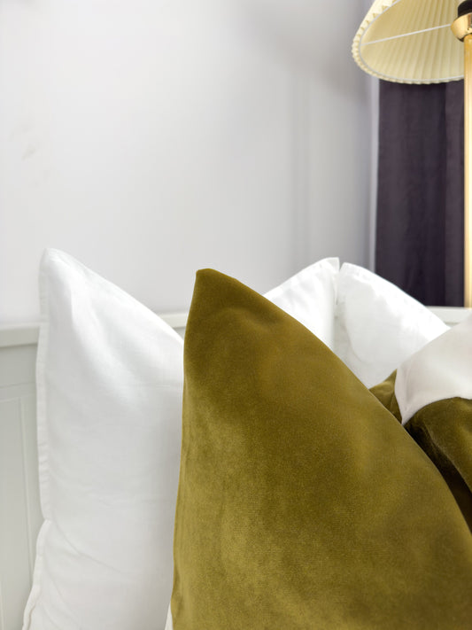 Luxury Velvet Khaki Cushion Cover, Army Green Pillow Cover (All Sizes)