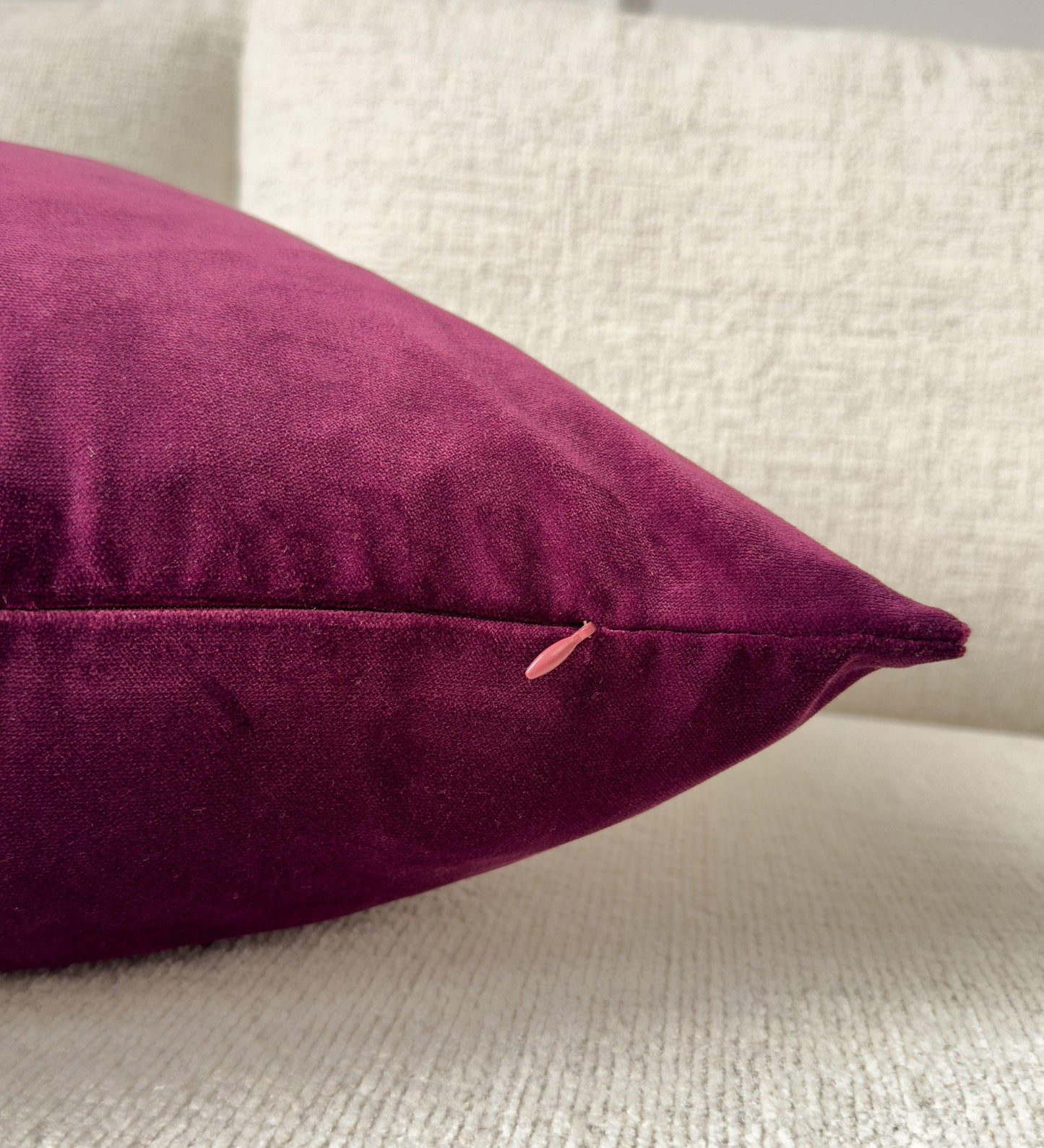 Velvet Burgundy Cushion Cover Aubergine Sofa Cushion Soft Cotton Velvet Decorative Scatter Cushion for Couch or Bed (All Sizes)