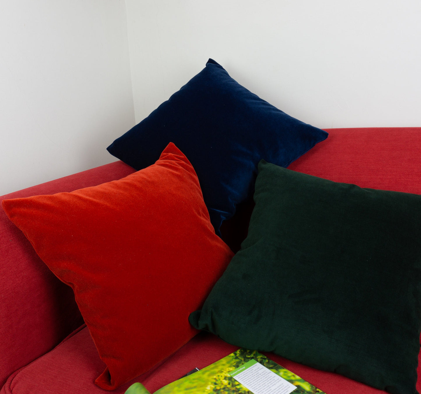 Velvet Tomato Red Cushion Cover, Rust Red Throw Pillow (All Sizes)