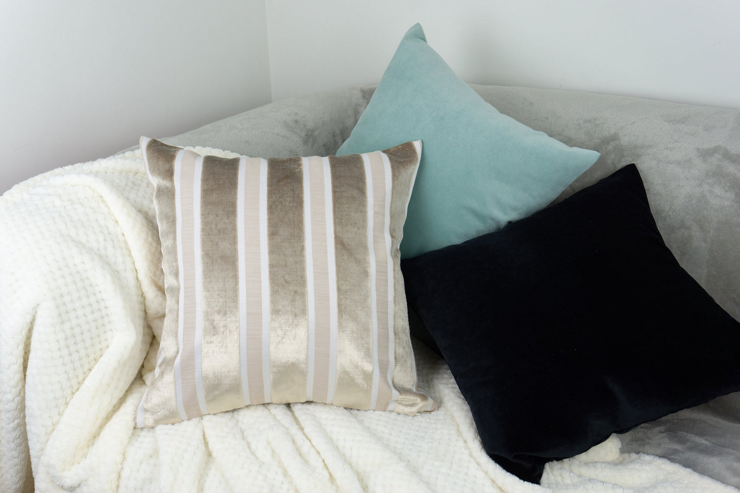 Luxury Crushed Black Velvet Cushion Cover, Black Pillow Cover (All Sizes)