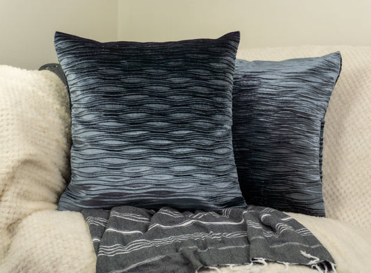 Handmade Navy Blue Decorative I Farmhouse Decor Cushion Cover Throw Pillowcase I Home Sofa Decor 17''x17'' 43x43cm by HomeTwist