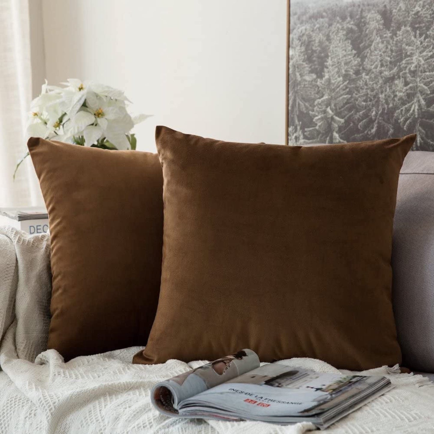 Premium Velvet Chocolate Brown Cushion Cover (All Sizes)