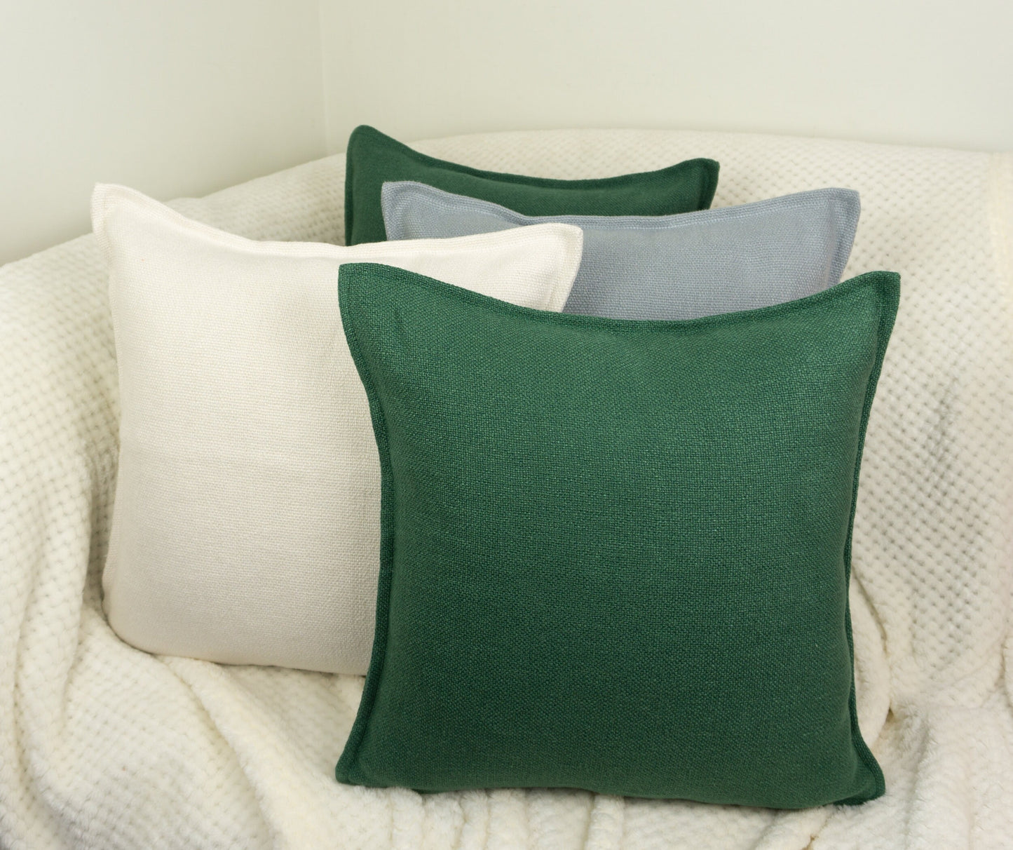 Cotton Linen Grey Cushion Cover, Grey Linen Throw Pillow, Home Decor 17x17inches 43x43cm