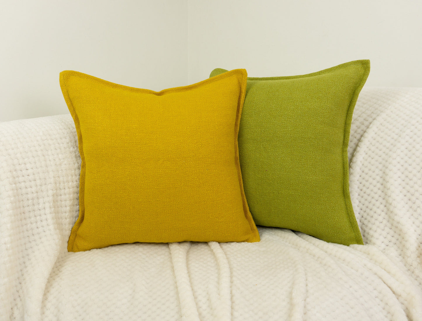 Cotton Linen Lemon Yellow Cushion Cover, Gold Linen Pillow Cover, Linen Throw Pillow Home Decor 17x17 inch 43x43cm