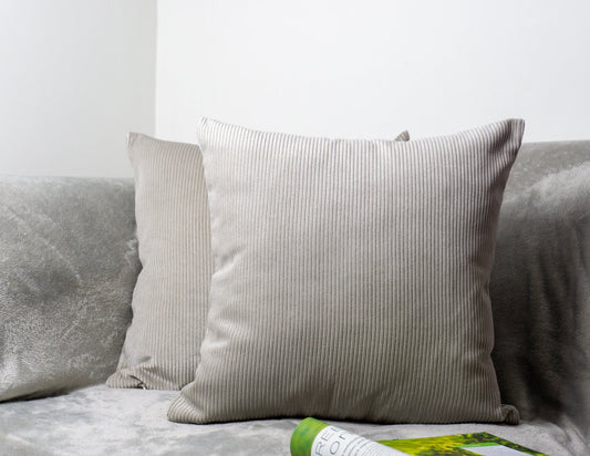 Luxury Decorative Cord Velvet Grey Cushion Cover, Needlecord Pillow Cover Home Sofa Decor 17''x17'' 43x43cm by HomeTwist