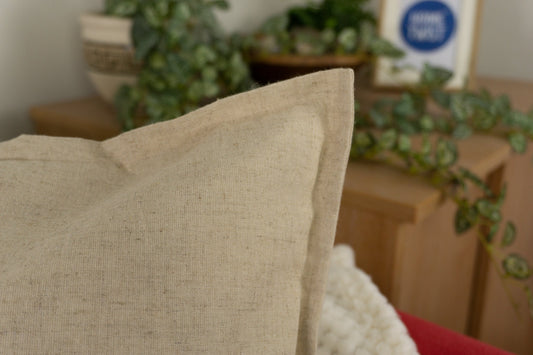 Natural Linen Oatmeal Cushion Cover, Linen Ivory Cushion Cover