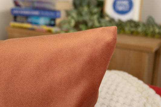 Luxury Velvet Salmon Cushion Cover, Soft Pink Throw Pillow (All Sizes)