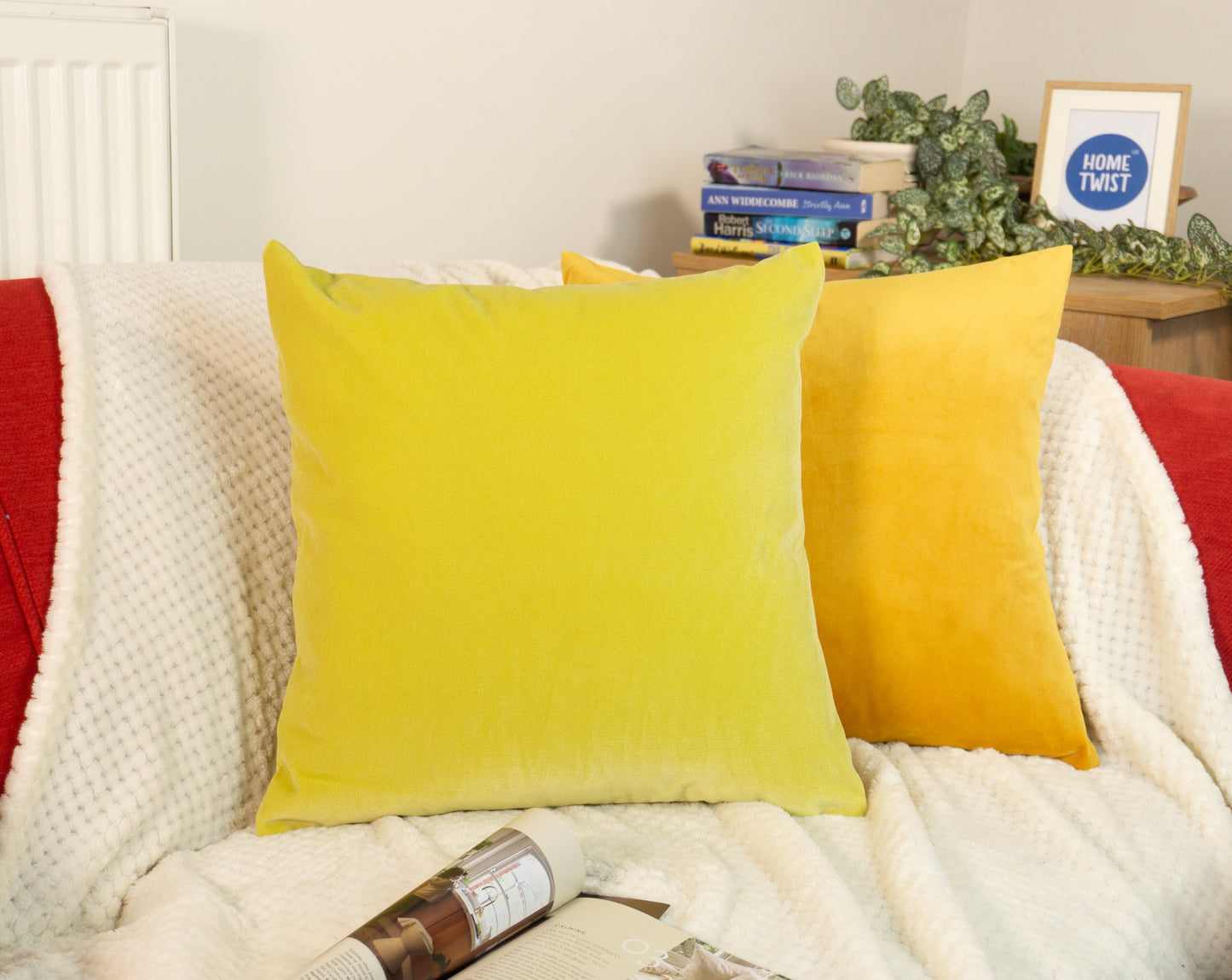 Luxury Velvet Lemon Yellow Cushion Covers, Lemon Yellow Pillow Cover (All Sizes)