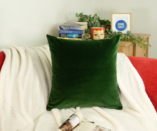 Premium Velvet Dark Green Cushion Cover Decorative Throw Pillow Cover (All Sizes)