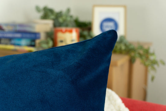Luxury Velvet Navy Blue Cushion Cover (All Sizes)