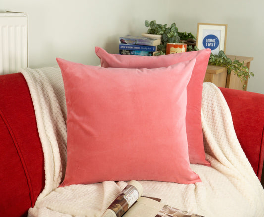 Velvet Pink Cushion Cover, Soft Pink Pillow Cover (All Sizes)