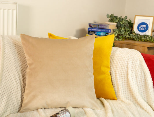 Velvet Beige Cushion Cover 45x45cm
