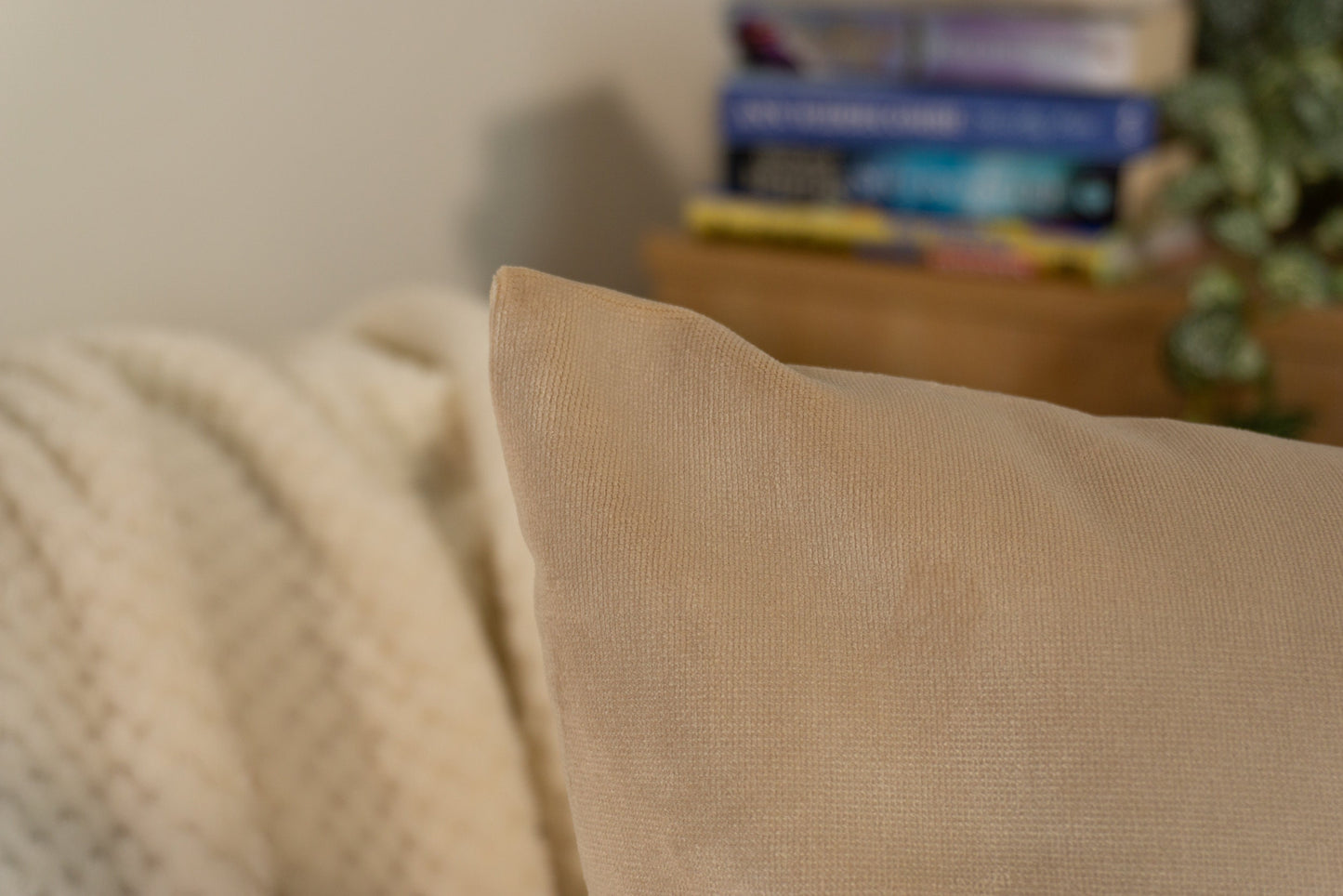 Velvet Beige Cushion Cover 45x45cm