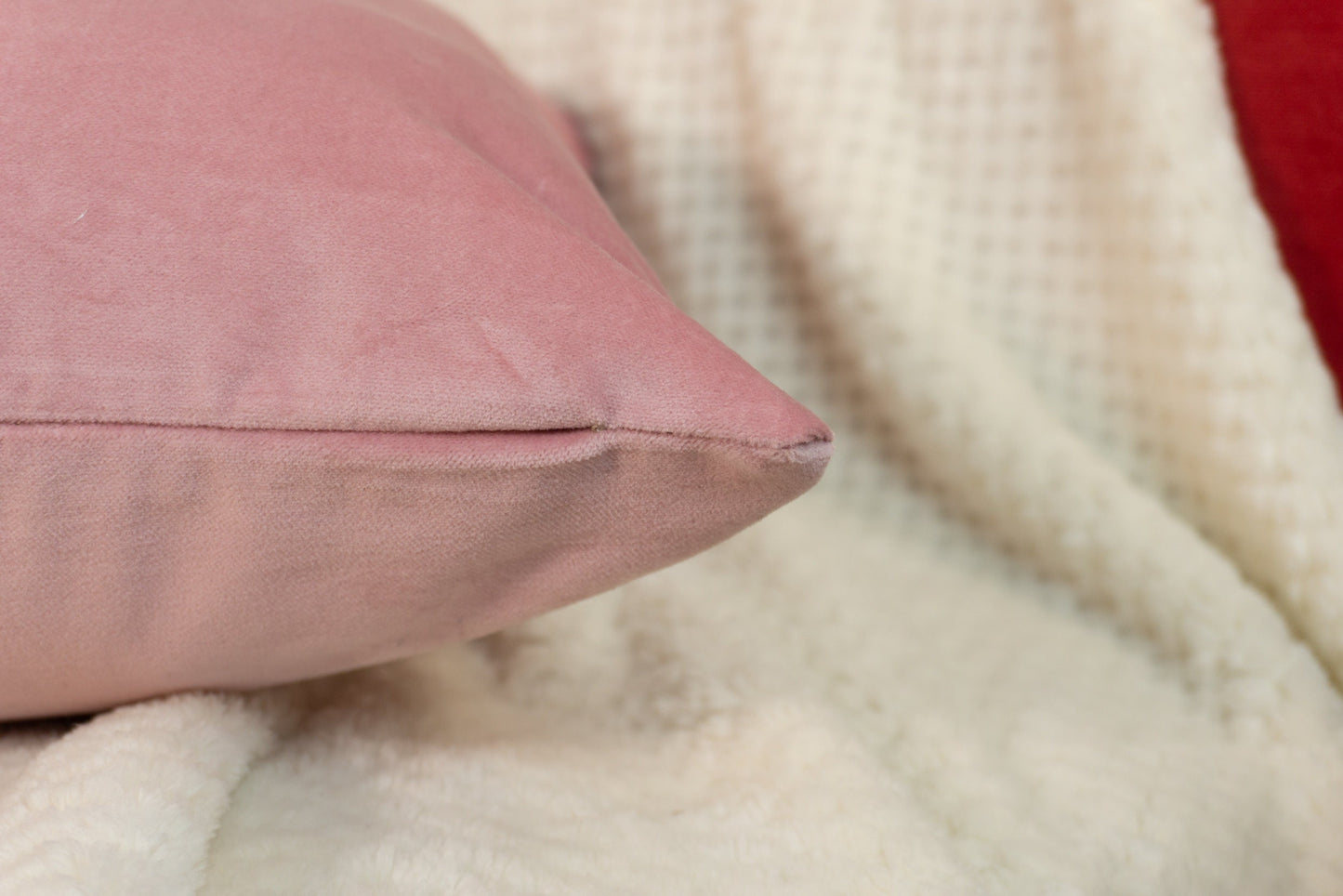 Velvet Baby Pink Cushion Cover Decorative Blush Pink Lumbar Cushion (All Sizes)