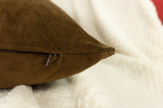 Premium Velvet Chocolate Brown Cushion Cover (All Sizes)