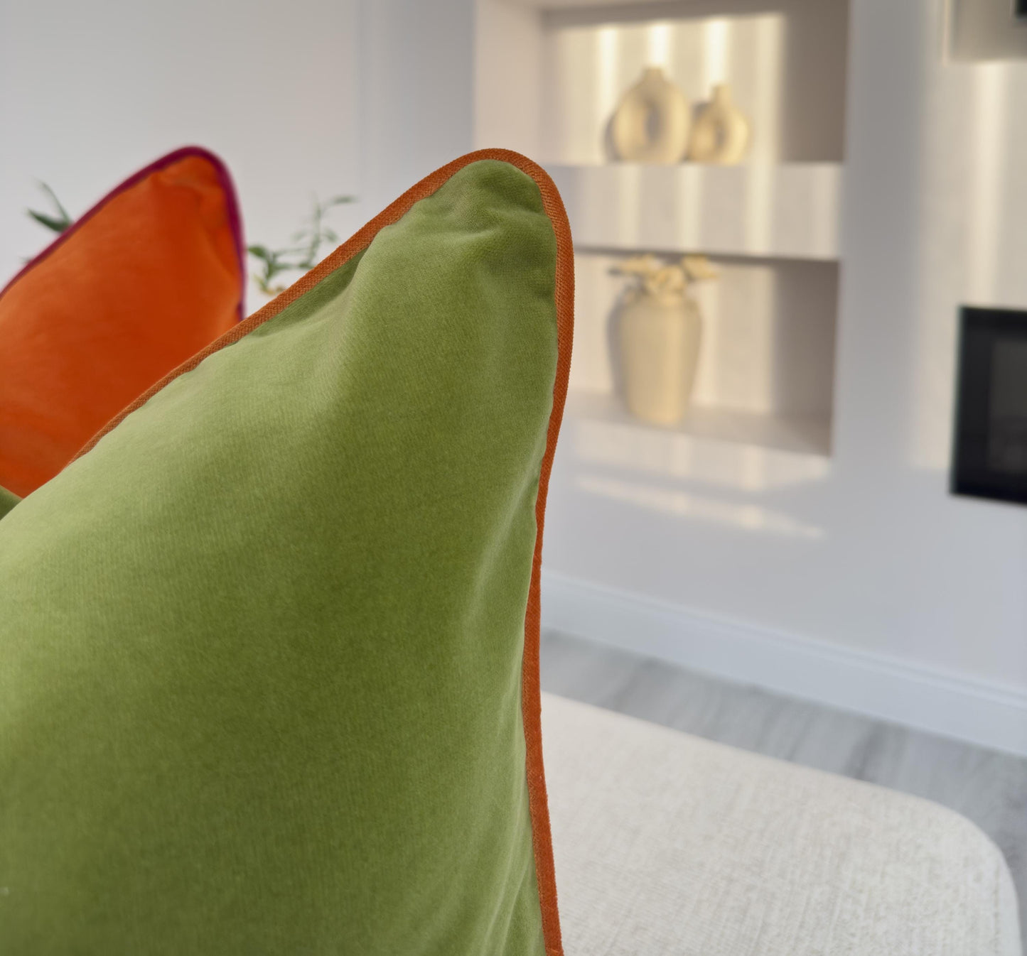 Velvet Piped Pillow Covers with Piping Cushion Covers (Custom Color) All Sizes