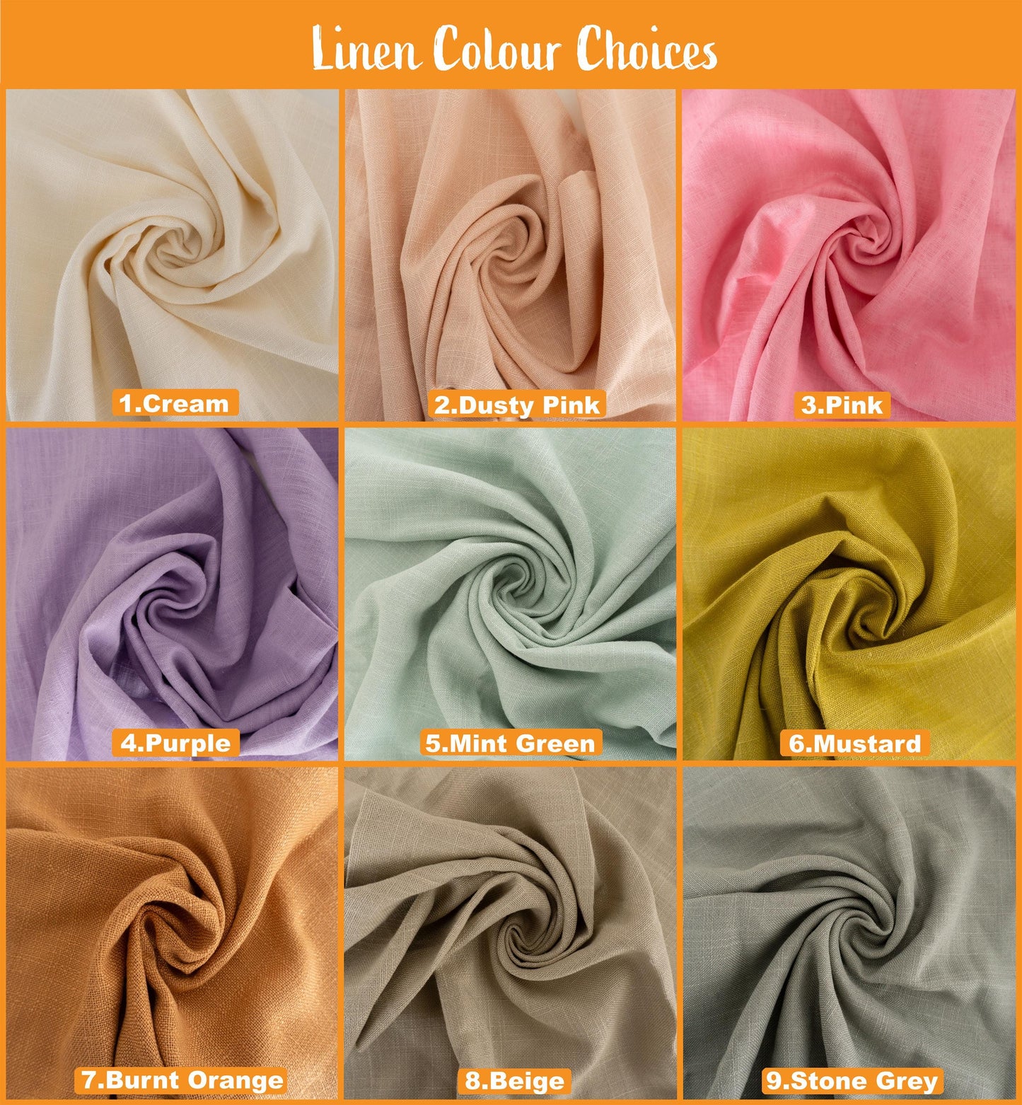 a group of different colors of fabric