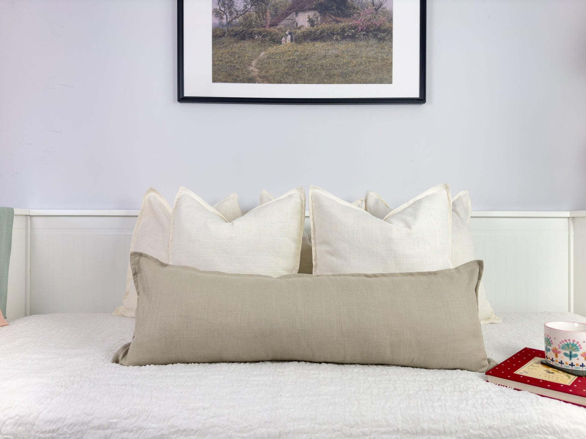 Linen Beige Lumbar Cushion