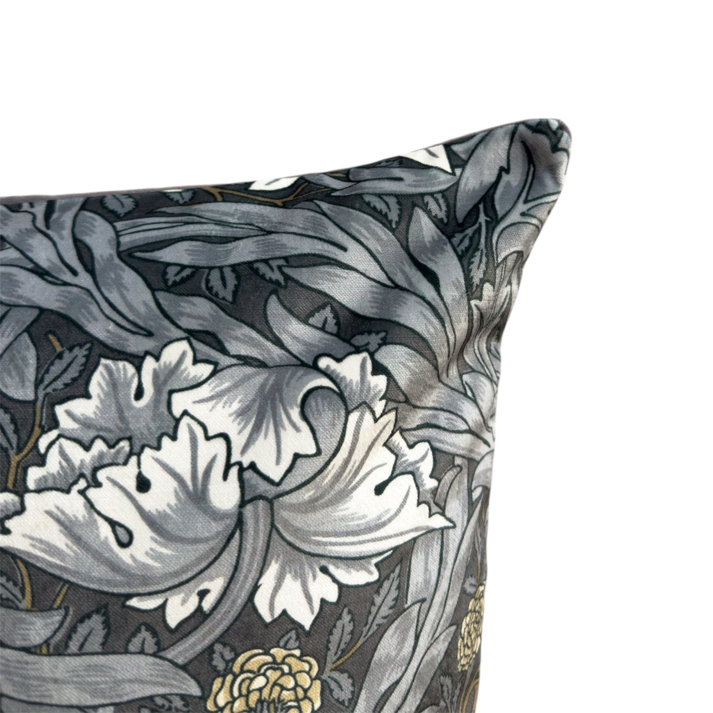 William Morris Pimpernel Cushion Cover Dark Grey Velvet Back (All Sizes)
