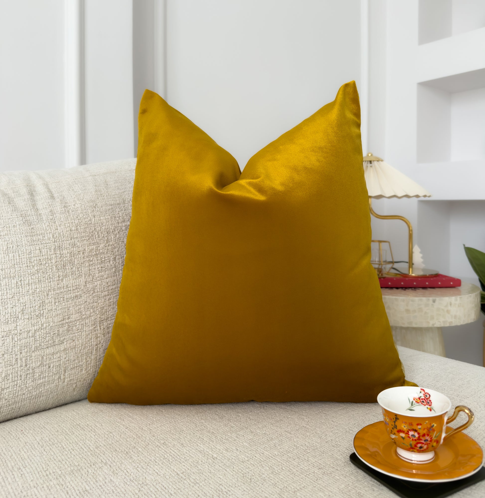 Luxury Velvet Mustard Cushion Cover (All Sizes) – Home Twist