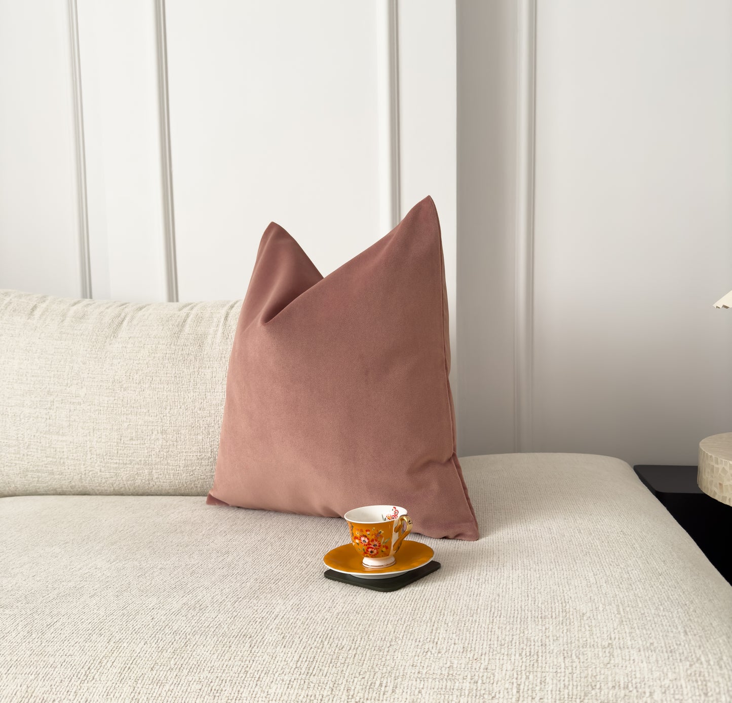 Velvet Dusty Pink Throw Pillow Cover – Soft Pink Cushion Cover for Sofa & Bed, Decorative Lumbar Pillow, Handmade in All Sizes