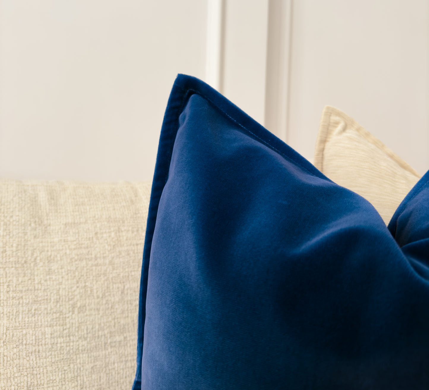 Luxury Navy Blue Cotton Velvet Cushion Cover (All Sizes)