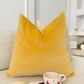 Luxury Velvet Lemon Yellow Cushion Cover, Lemon Yellow Velvet Pillow Cover 18x18Inches, 45x45cm