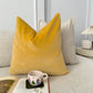 Luxury Velvet Lemon Yellow Cushion Cover, Lemon Yellow Velvet Pillow Cover 18x18Inches, 45x45cm