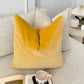 Luxury Velvet Lemon Yellow Cushion Cover, Lemon Yellow Velvet Pillow Cover 18x18Inches, 45x45cm