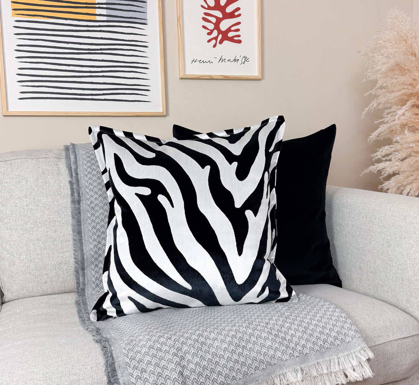 Luxury Velvet Zebra Scatter Cushion (All Sizes)