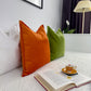 Velvet Vibrant Orange Cushion Cover Decorative Orange Throw Pillow Cover (All Sizes)