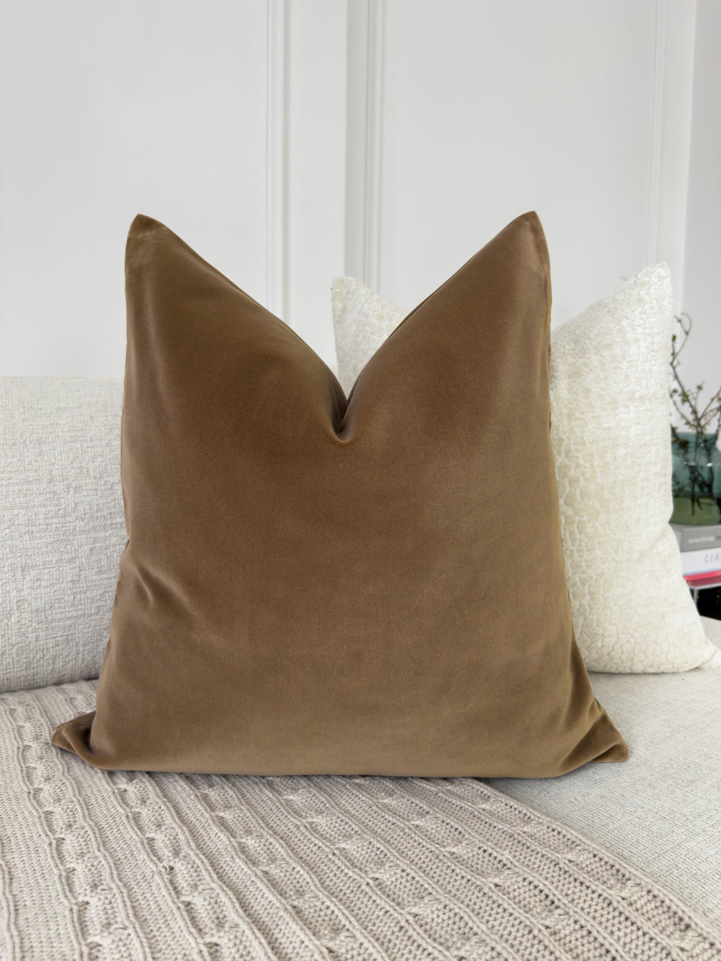 Velvet Taupe Cushion Cover (All Sizes)