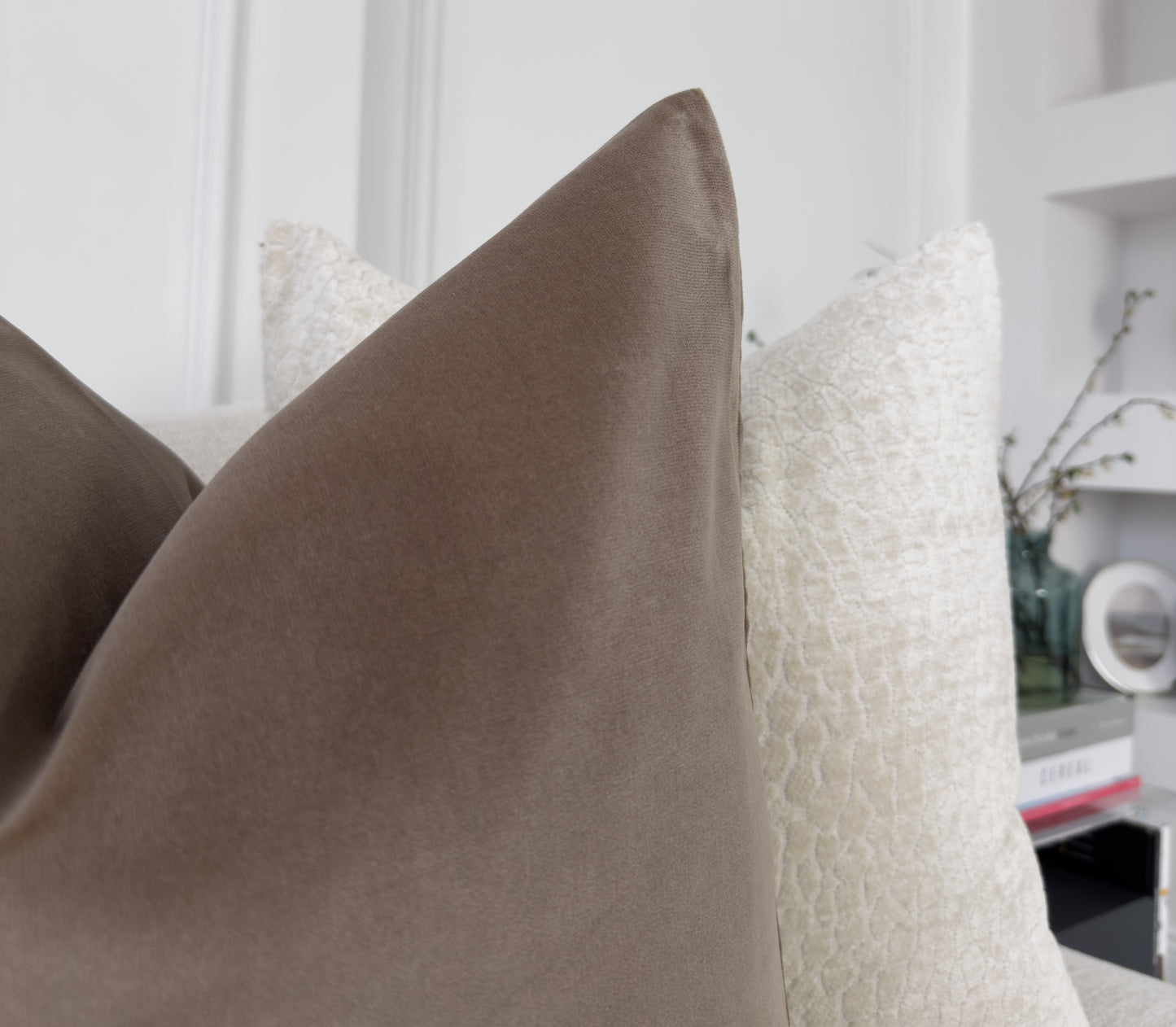 Handmade Velvet Taupe Cushion Cover (All Sizes)