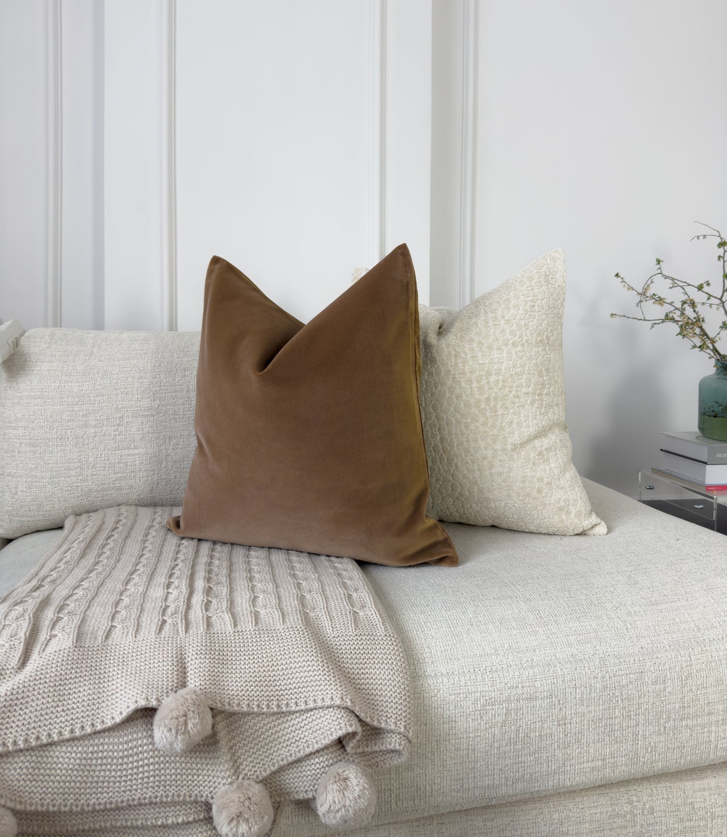 Velvet Taupe Cushion Cover (All Sizes)