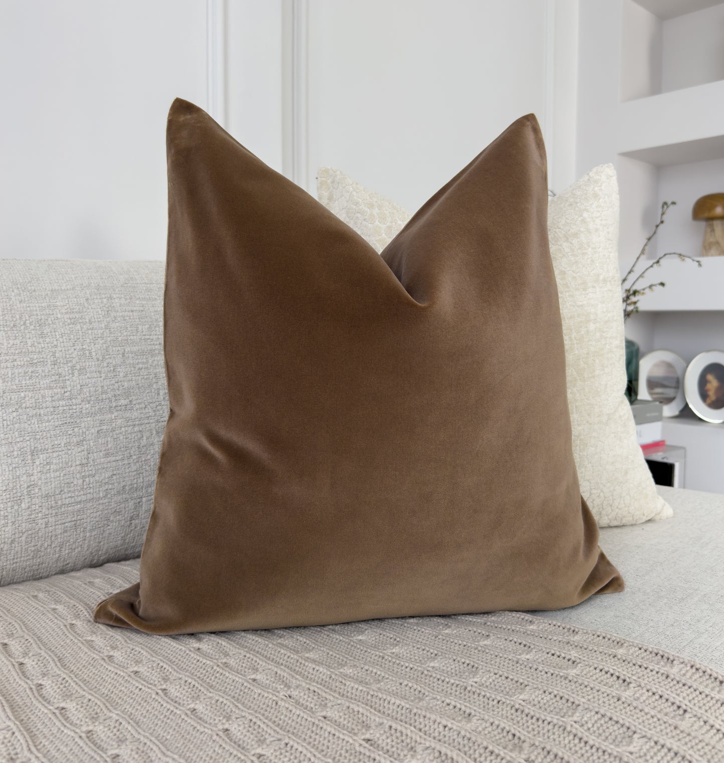 Velvet Taupe Cushion Cover (All Sizes)